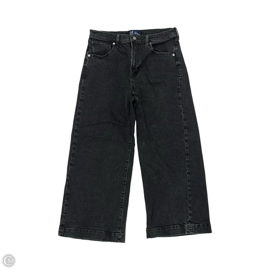 Jeans Wide Leg By Gap In Black Denim, Size: 12