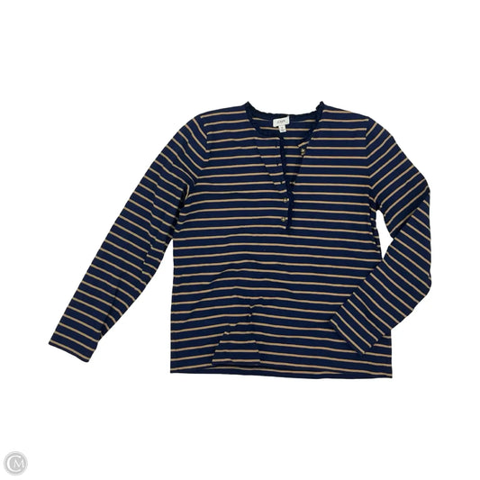 Top Long Sleeve By J. Crew In Blue & Brown, Size: M