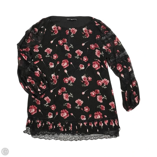 Blouse Long Sleeve By White House Black Market In Floral Print, Size: 12tall