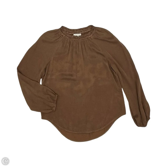 Blouse Long Sleeve By Cloth & Stone In Brown, Size: Xs
