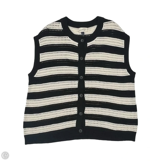 Vest Sweater By Universal Thread In Black & Cream, Size: L