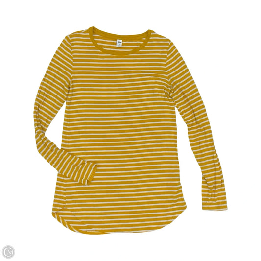 Top Long Sleeve By Old Navy In White & Yellow, Size: M