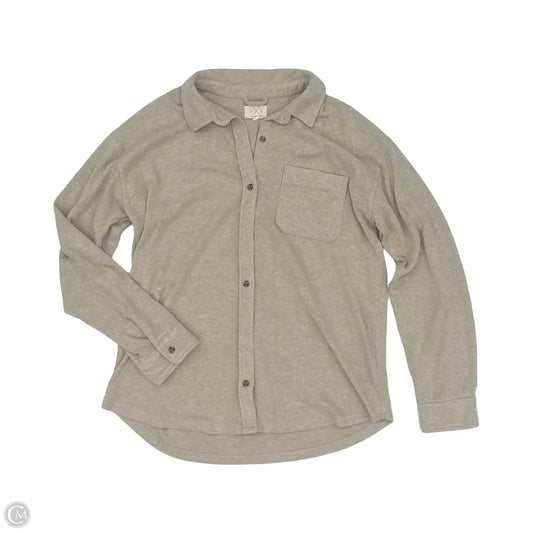 Jacket Shirt By Thread And Supply In Tan, Size: L