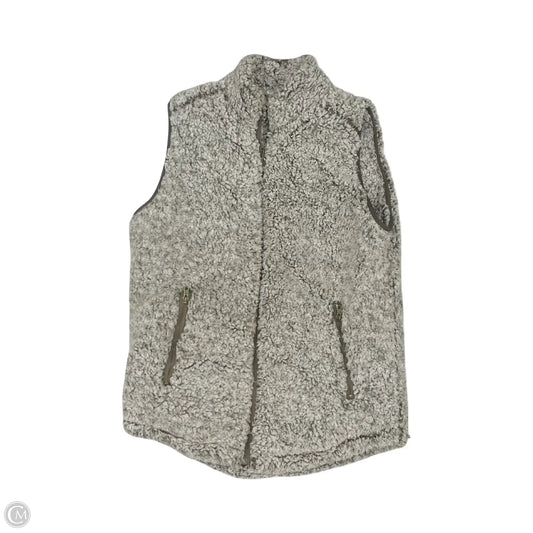 Vest Faux Fur & Sherpa By Easel In Green & Grey, Size: M