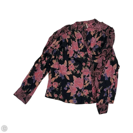 Blouse Long Sleeve By Free People In Multi-colored, Size: M