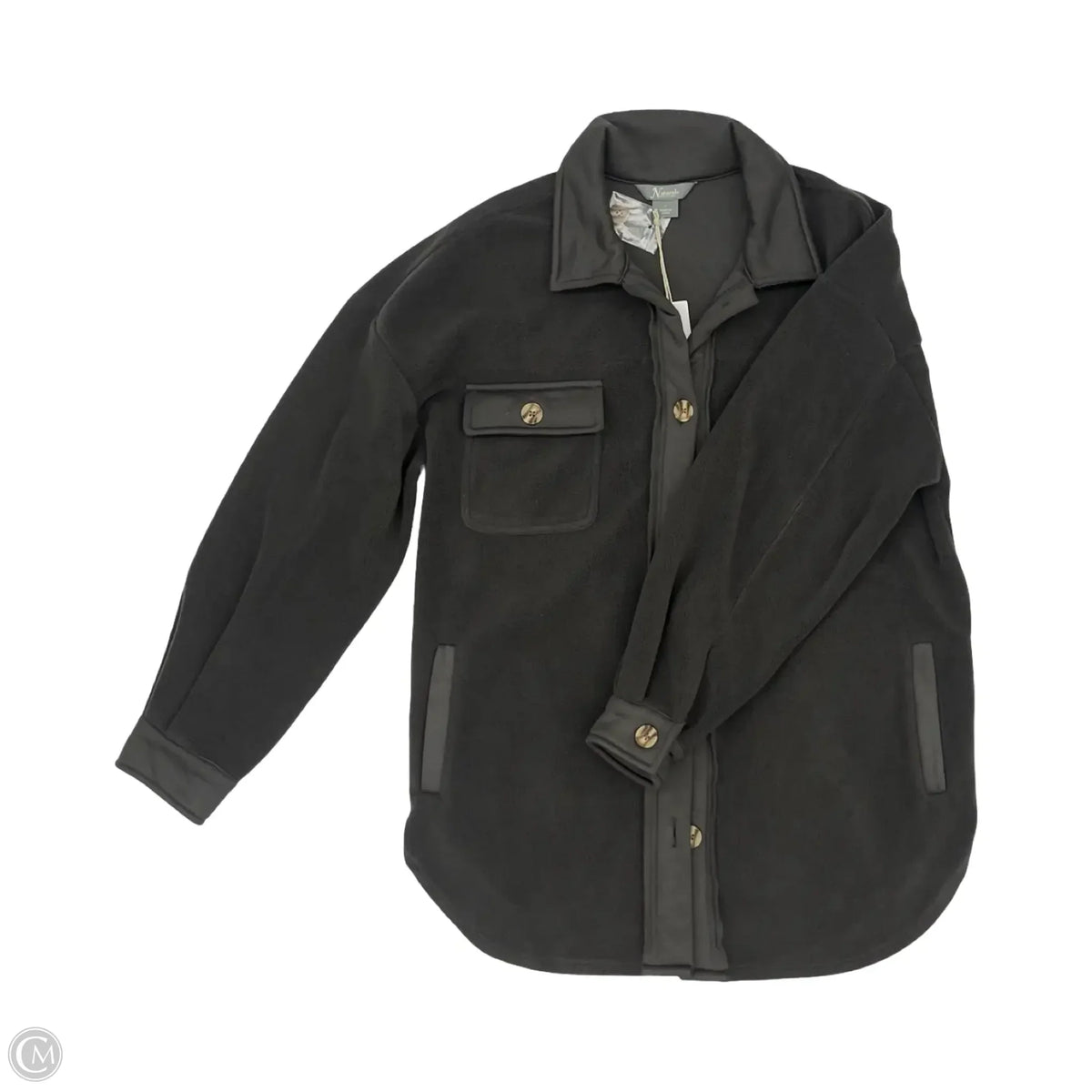 Jacket Shirt By Natural Reflections In Grey, Size: S