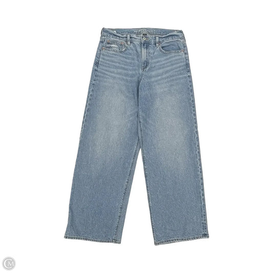 Jeans Straight By American Eagle In Blue Denim, Size: 10