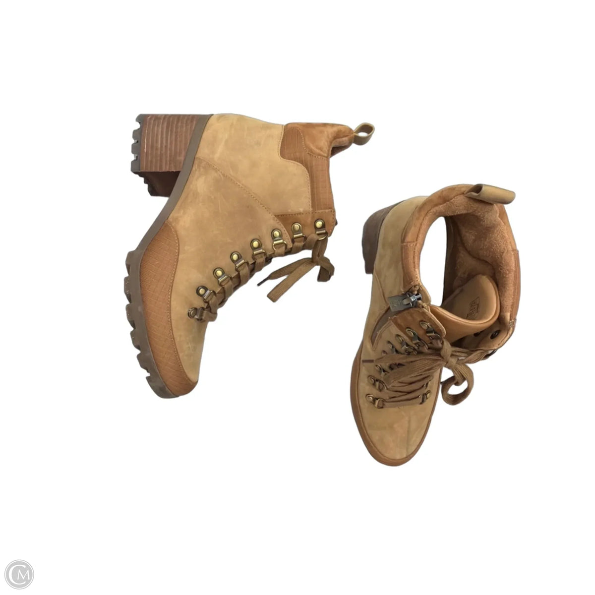Boots Ankle Heels By Vionic In Brown, Size: 10