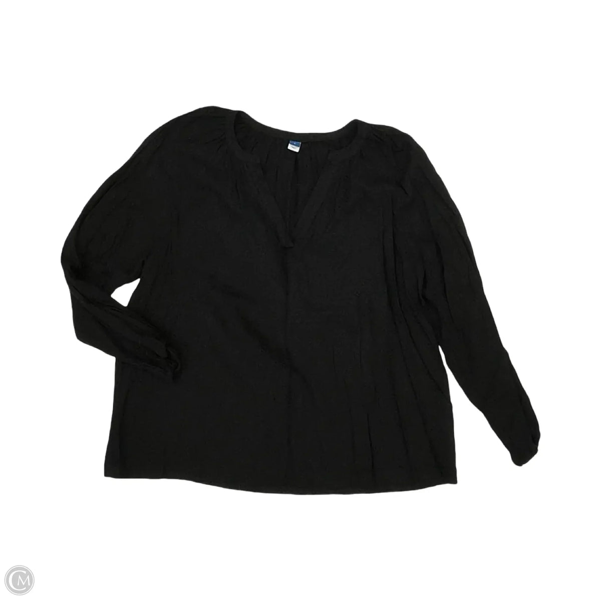 Blouse Long Sleeve By Old Navy In Black, Size: L