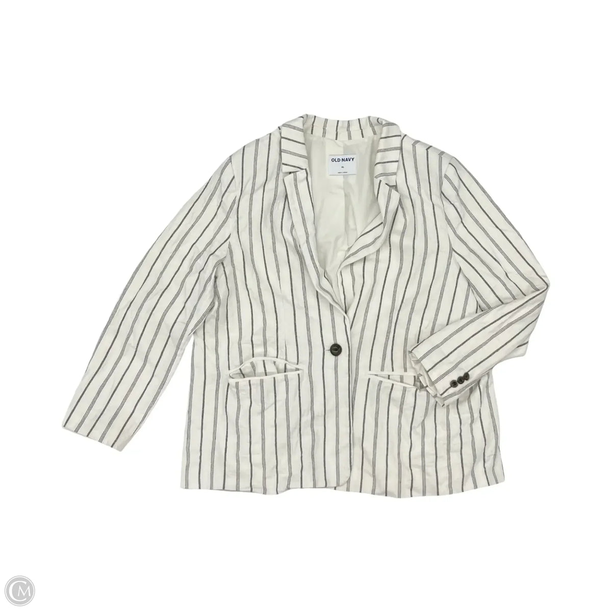 Blazer By Clothes Mentor In Grey & White, Size: Xl