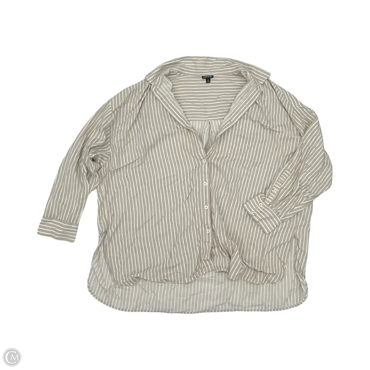 Blouse Long Sleeve By Torrid In Striped Pattern, Size: 1x