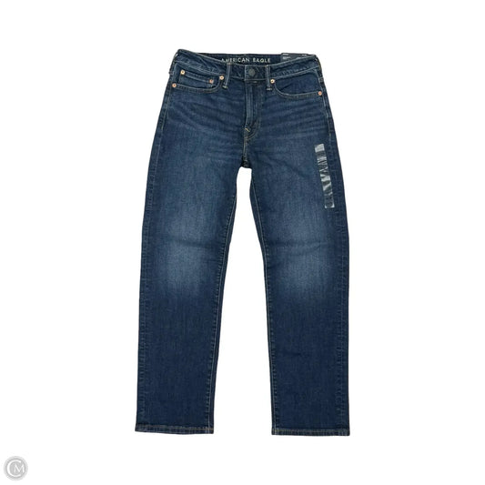 Jeans Straight By American Eagle In Blue Denim, Size: 6