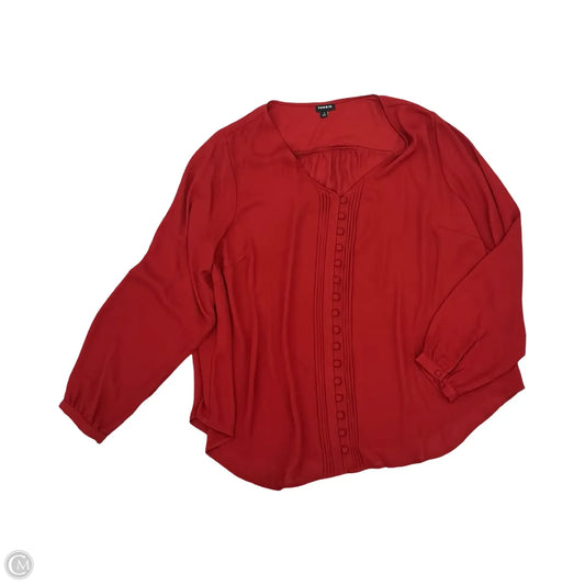 Blouse Long Sleeve By Torrid In Red, Size: 1x