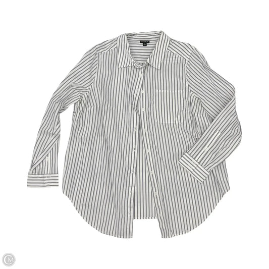 Top Long Sleeve By Torrid In Blue & White, Size: 1x