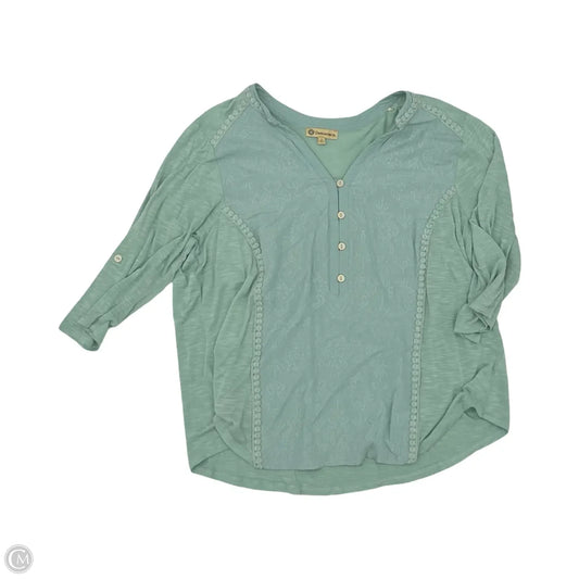 Blouse 3/4 Sleeve By Democracy In Green, Size: L
