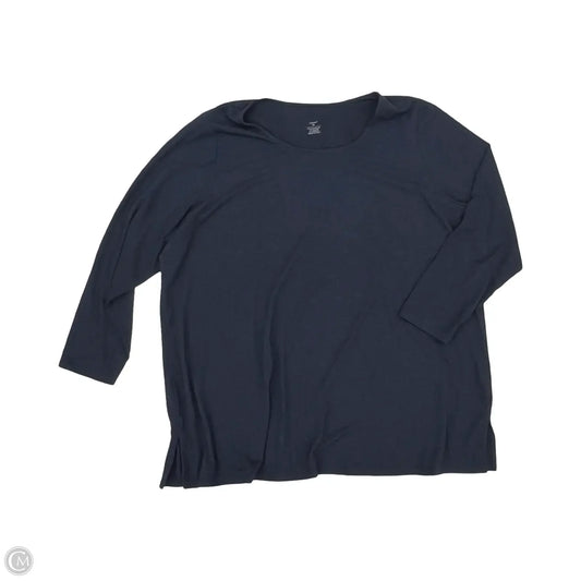 Top Long Sleeve By Cj Banks In Navy, Size: 3x