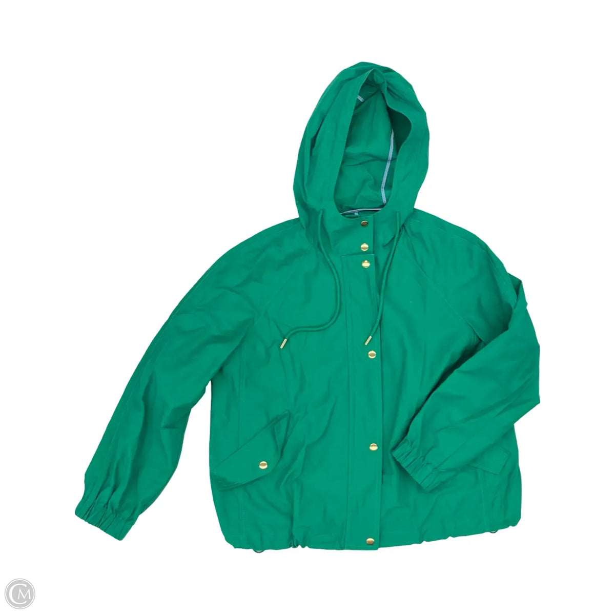 Coat Raincoat By Loft In Green, Size: L