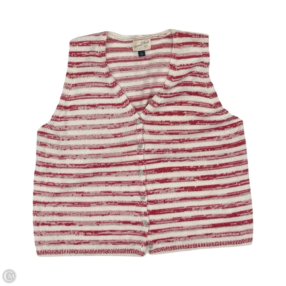 Top Sleeveless By Universal Thread In Red & White, Size: L