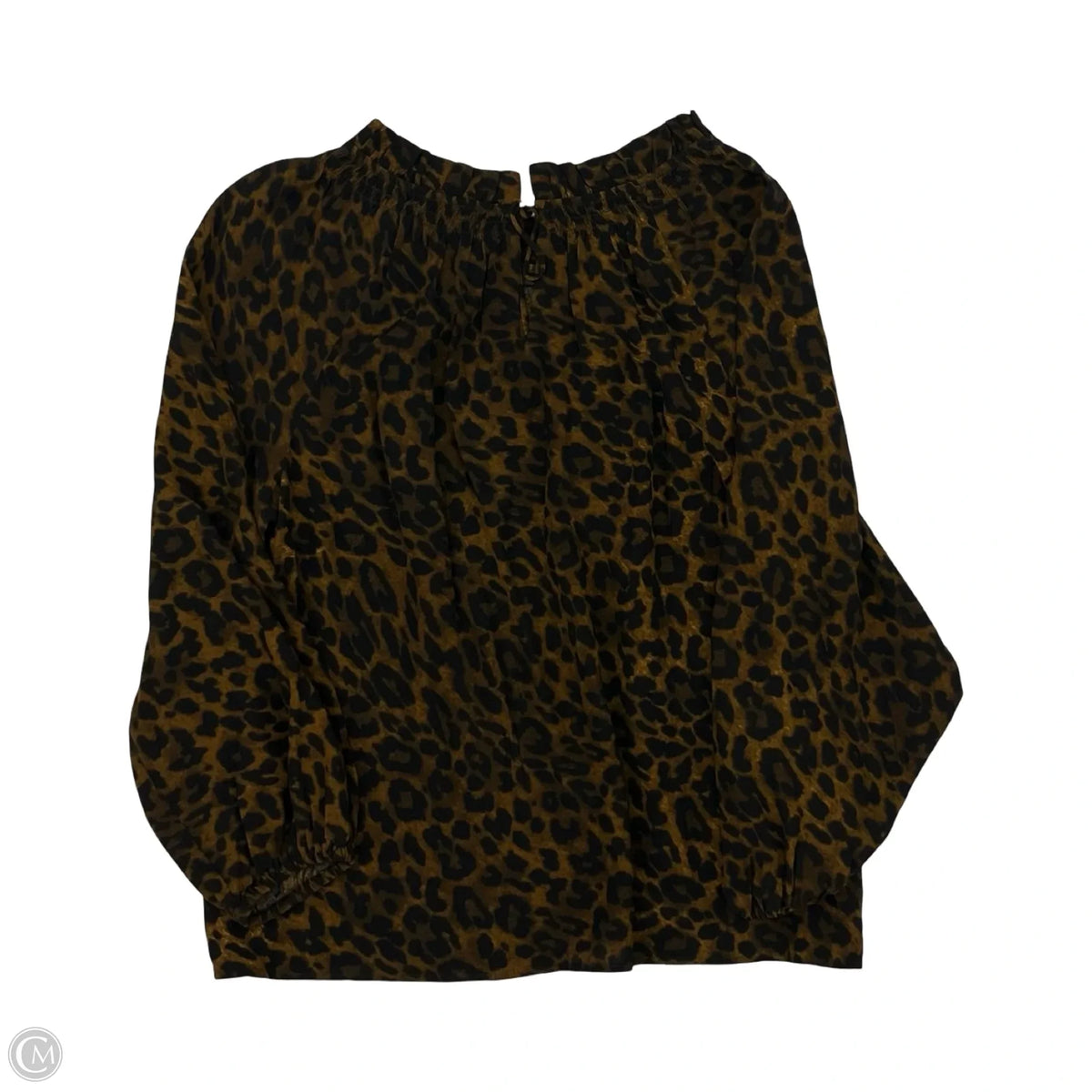 Blouse Long Sleeve By Talbots In Leopard Print, Size: Lp