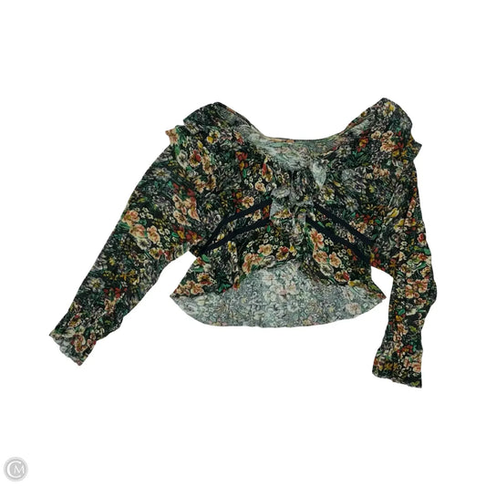 Blouse Long Sleeve By Free People In Floral Print, Size: Xs