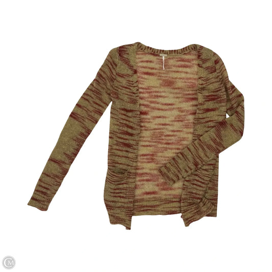 Sweater Cardigan By Free People In Red & Tan, Size: Xs