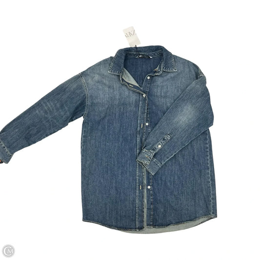 Jacket Denim By Zara In Blue Denim, Size: Xs
