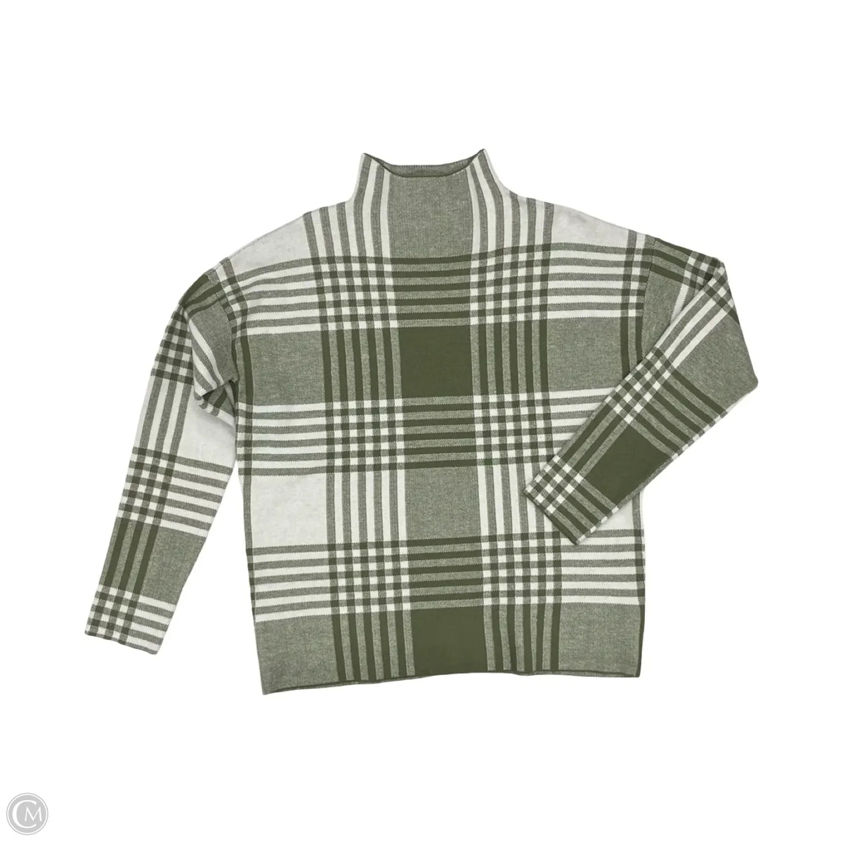 Sweater By Max Studio In Green & White, Size: M