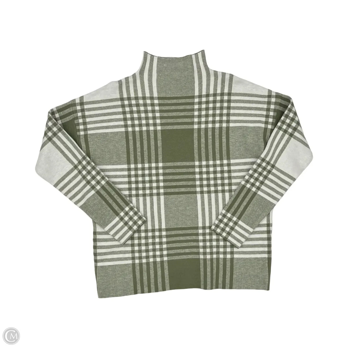 Sweater By Max Studio In Green & White, Size: M