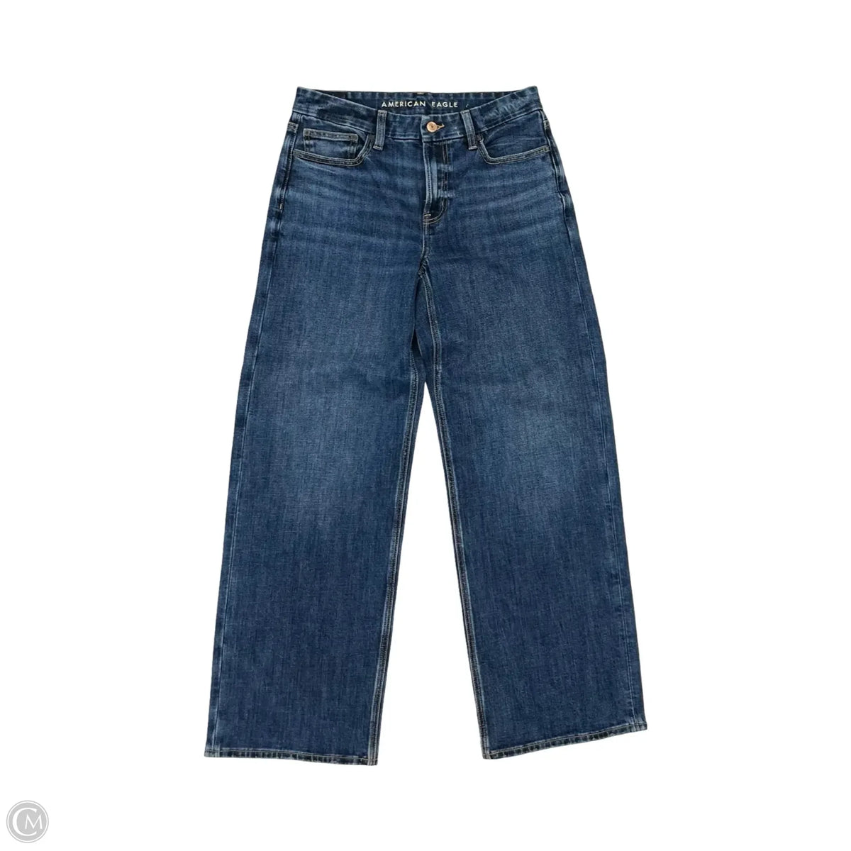 Jeans Straight By American Eagle In Blue Denim, Size: 6