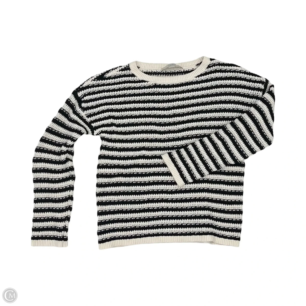 Sweater By Loft In Black & Cream, Size: Sp