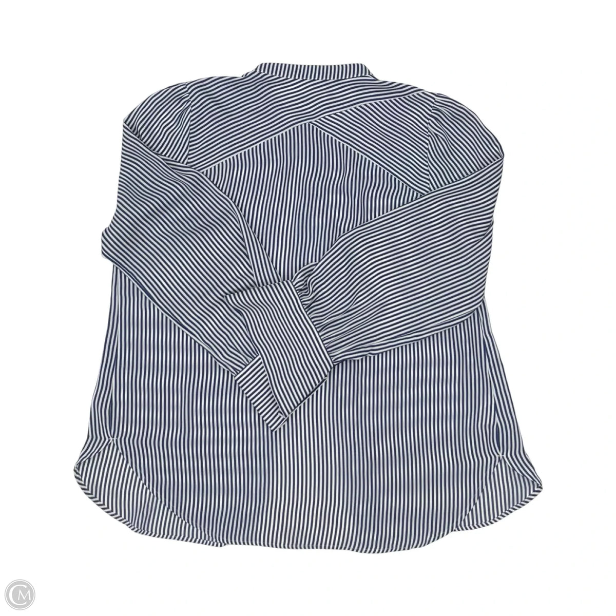 Blouse Long Sleeve By Loft In Striped Pattern, Size: M