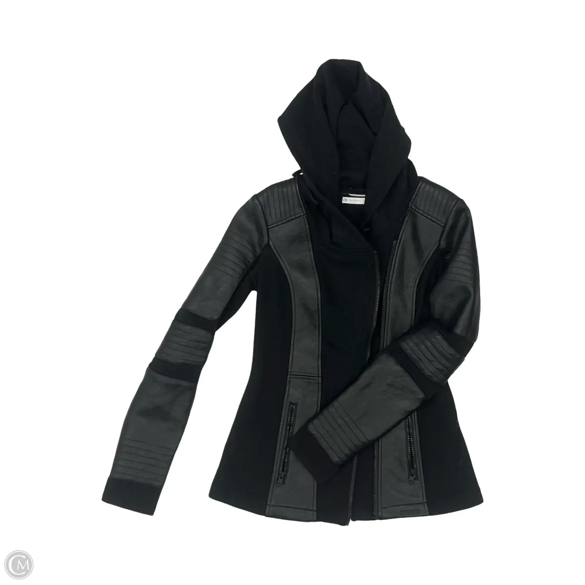Jacket Moto By Clothes Mentor In Black, Size: S