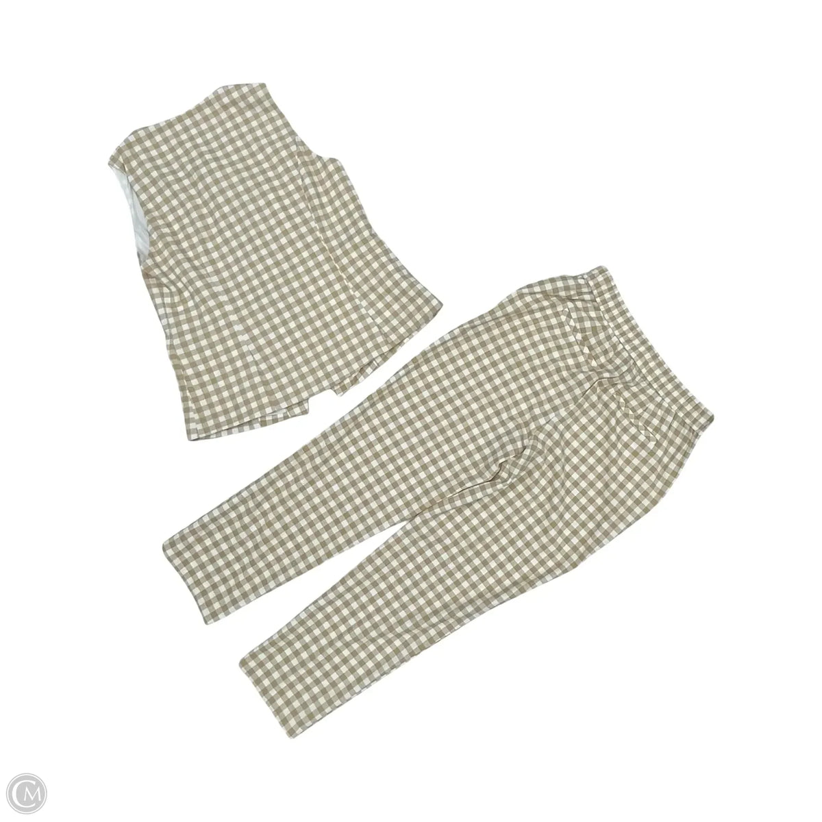 Pants Set 2pc By Cato In Brown & Cream, Size: M