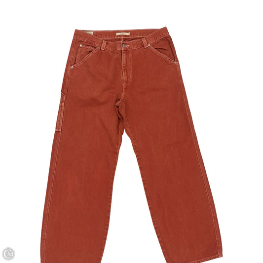 Jeans Wide Leg By Levis In Orange Denim, Size: 12