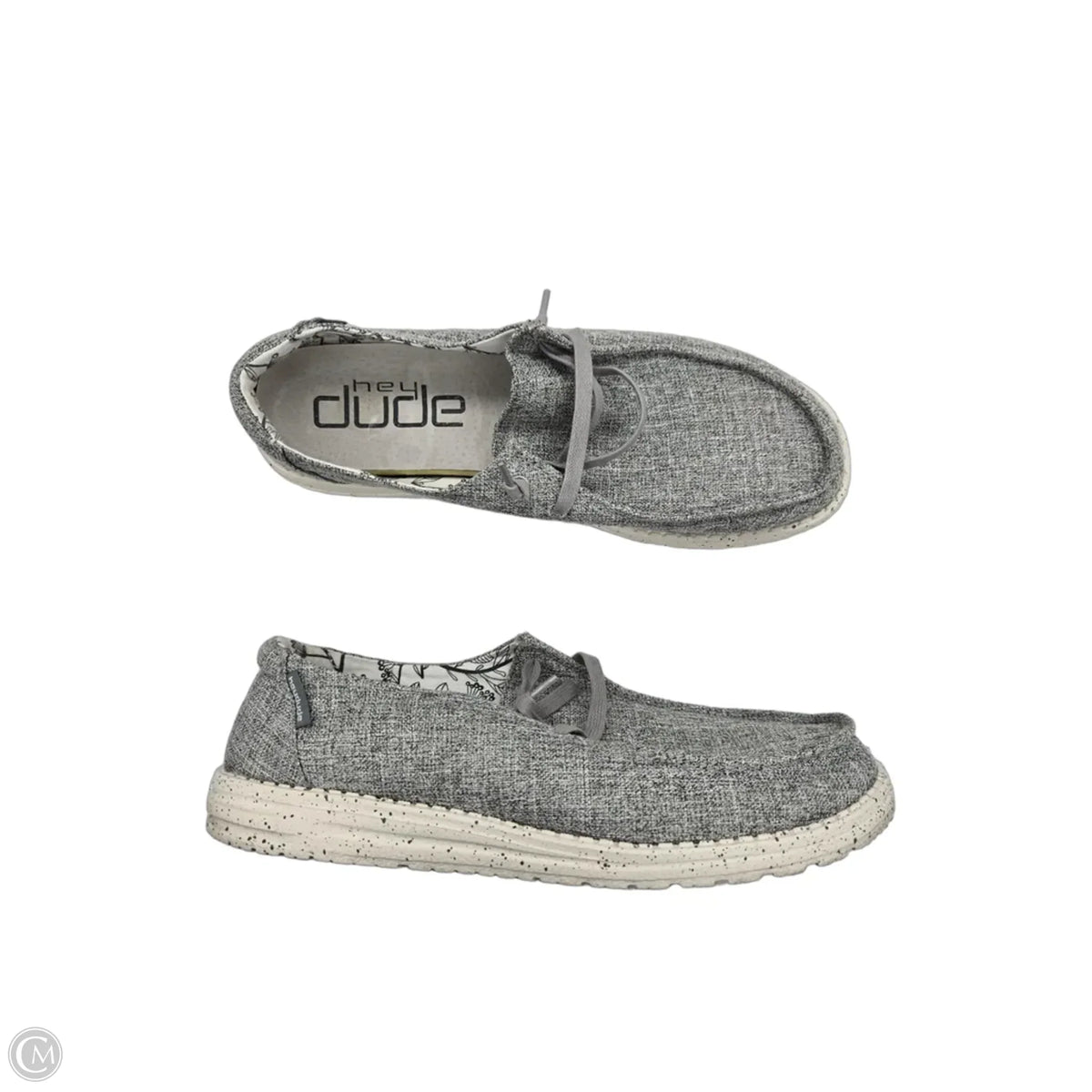 Shoes Flats By Hey Dude In Grey, Size: 10