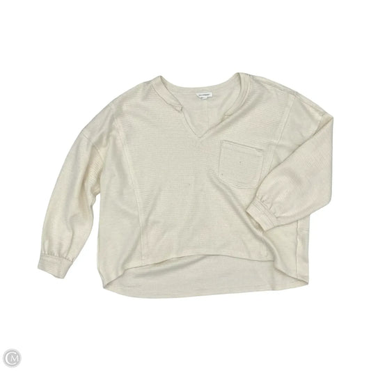 Top Long Sleeve By Blu Pepper In Cream, Size: L