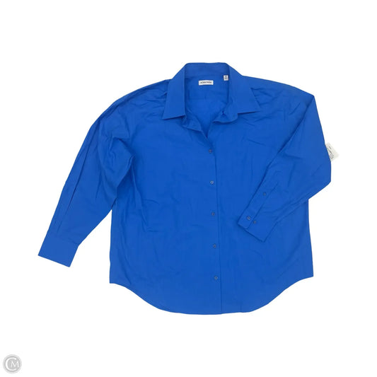 Blouse Long Sleeve By Nordstrom In Blue, Size: 1x