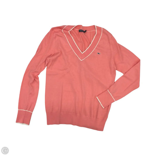 Sweater By Vineyard Vines In Pink & White, Size: S