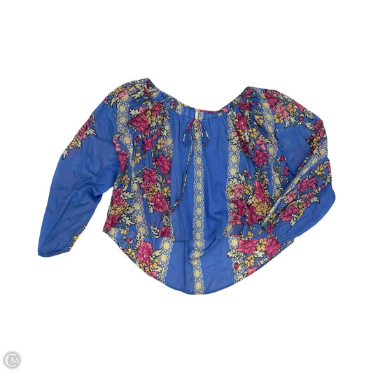 Blouse Long Sleeve By Free People In Floral Print, Size: Xs