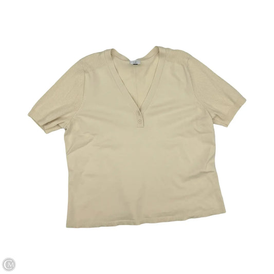 Sweater Short Sleeve By Cabi In Cream, Size: L