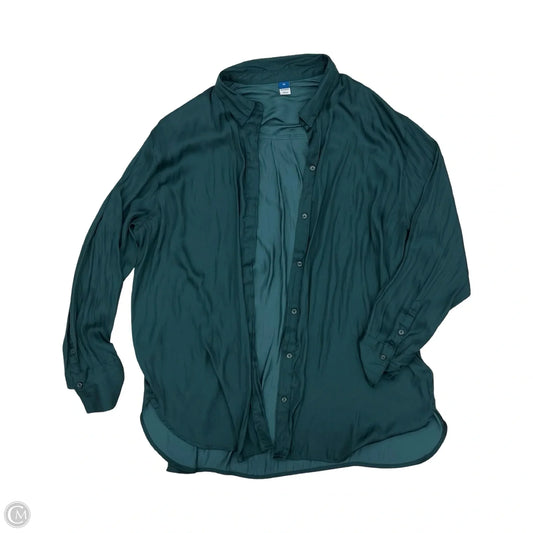 Blouse Long Sleeve By Old Navy In Green, Size: Xl