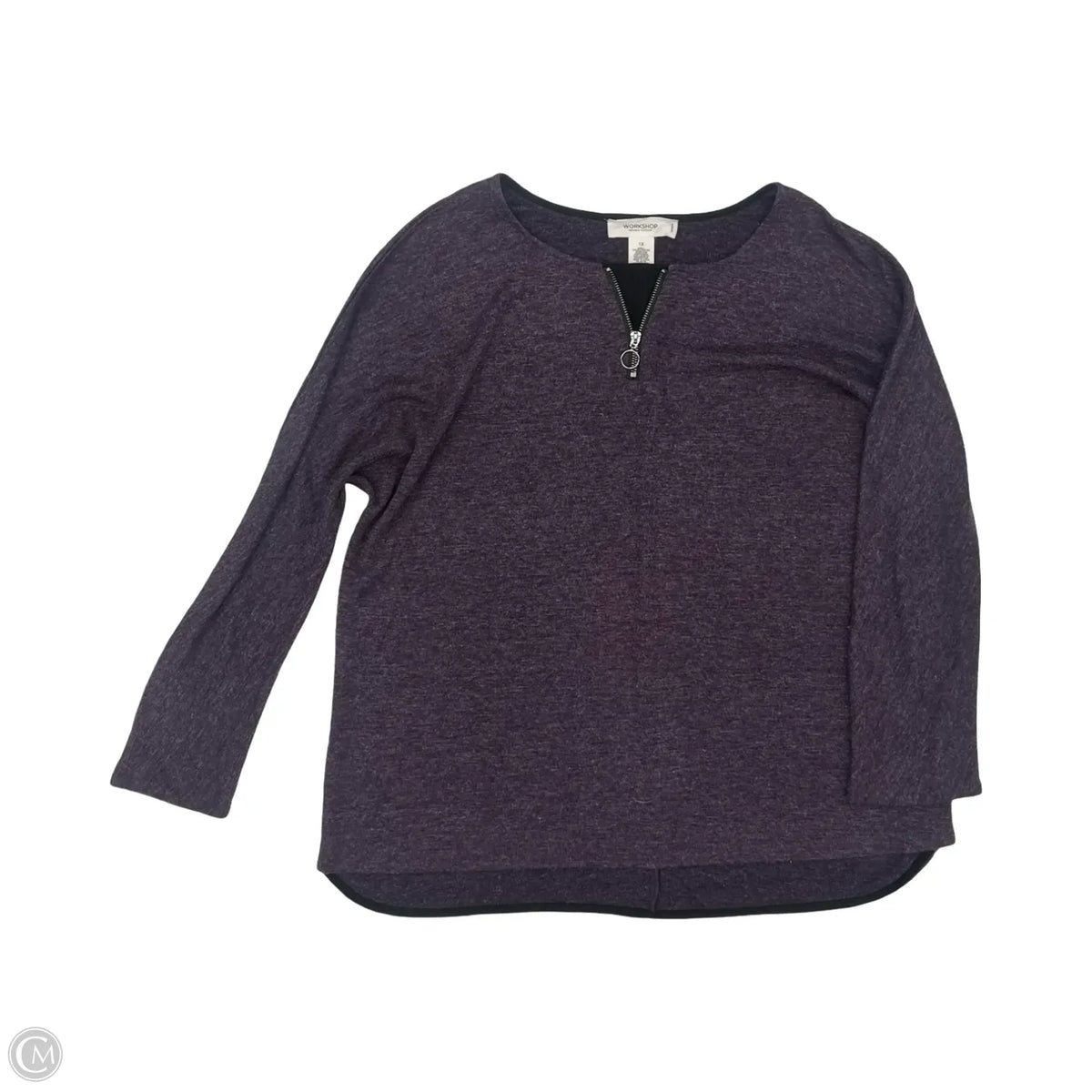 Top Long Sleeve By Workshop In Purple, Size: 1x