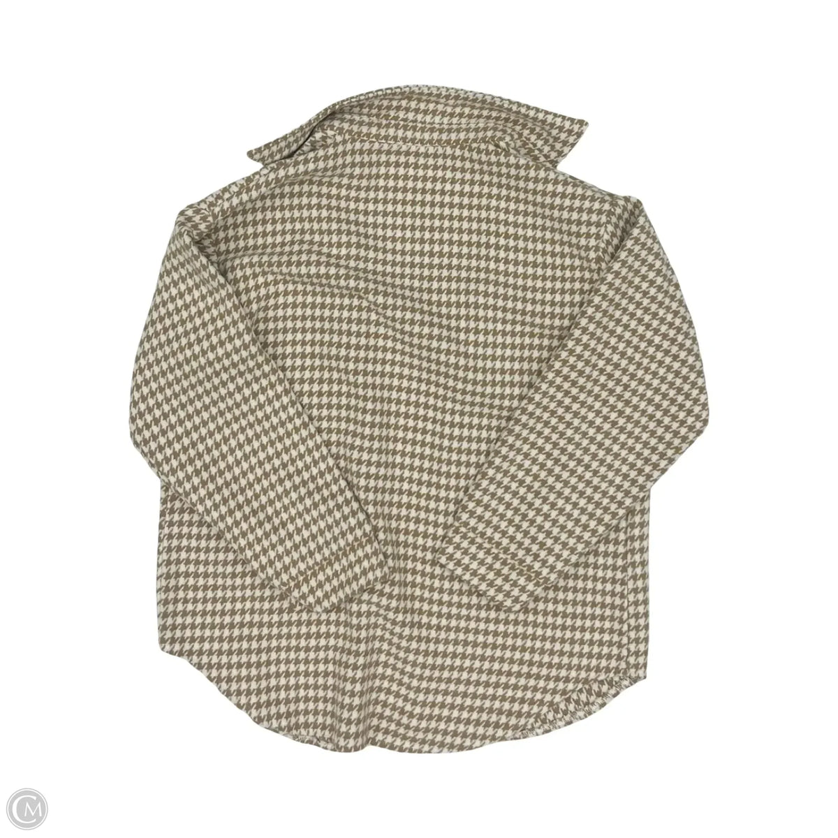Jacket Shirt By Cmf In Brown & Cream, Size: L