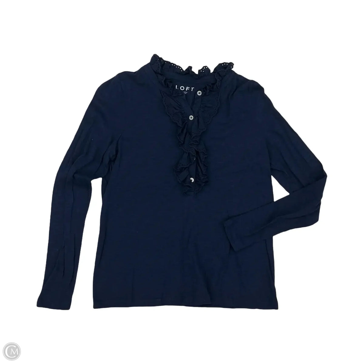 Blouse Long Sleeve By Loft In Navy, Size: S
