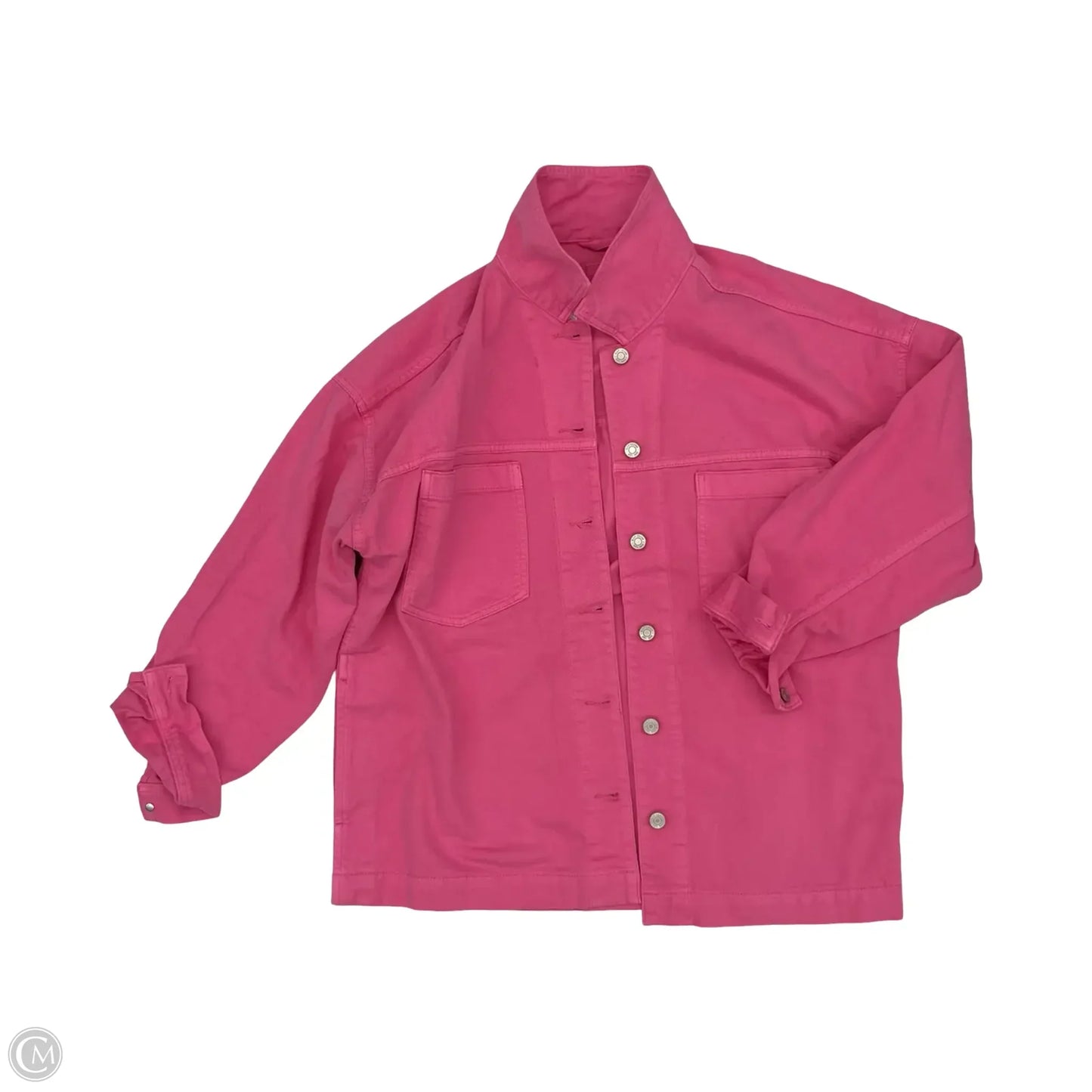 Jacket Denim By Gap In Pink Denim, Size: L
