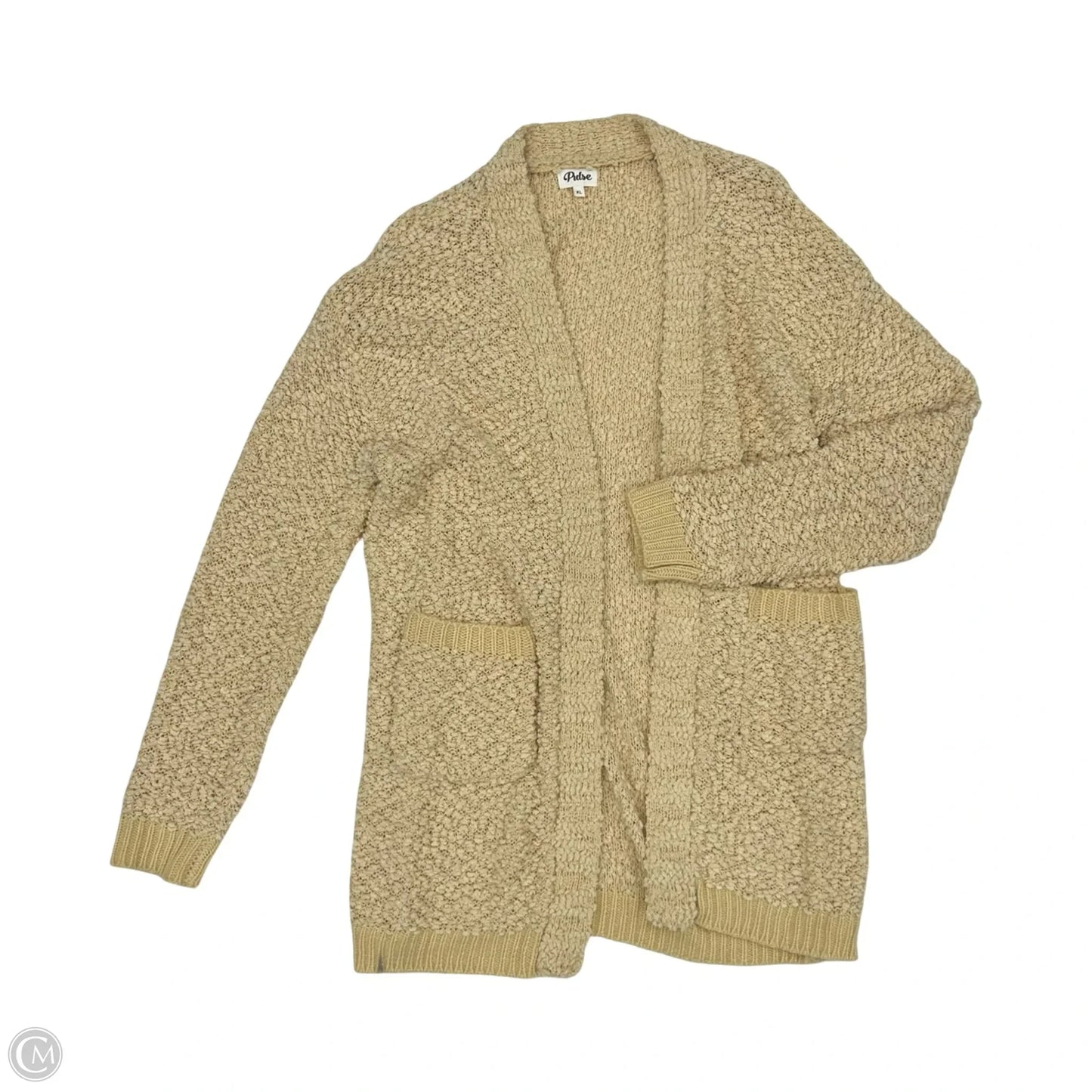Sweater Cardigan By Pulse In Tan, Size: Xl
