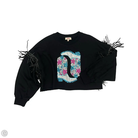 Sweatshirt Crewneck By Peach Love Cream California In Black, Size: M