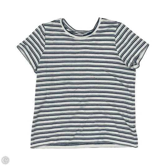 Top Short Sleeve By Liverpool In Blue & White, Size: L