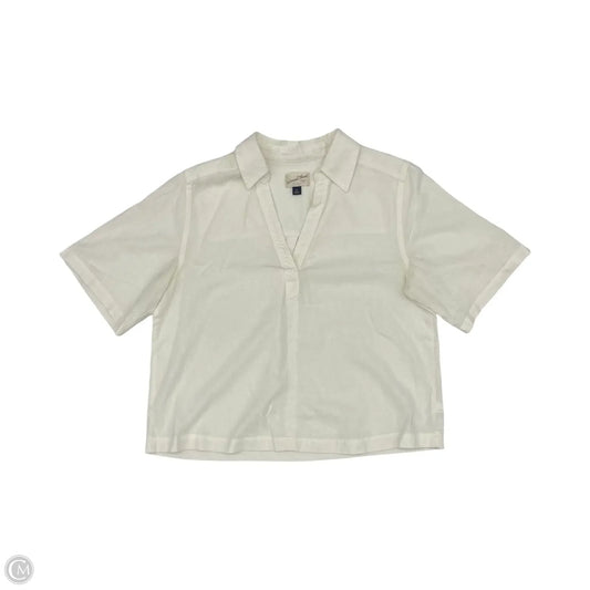 Blouse Short Sleeve By Universal Thread In Ivory, Size: M