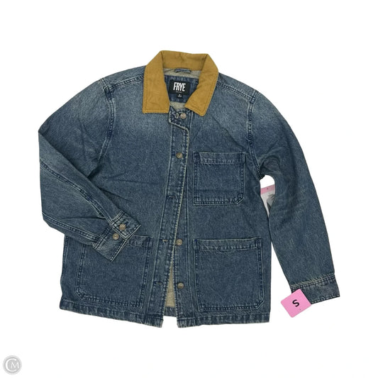 Jacket Designer By Frye In Blue Denim, Size: S